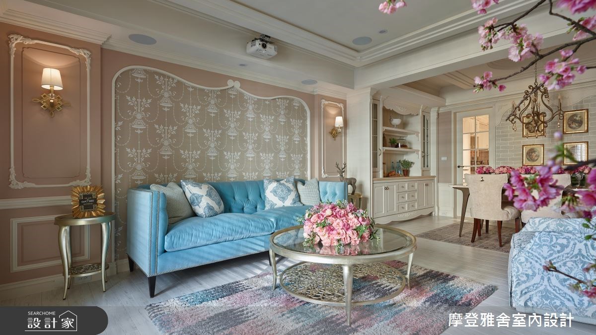 35坪老屋(16~30年)＿鄉村風客廳案例圖片＿摩登雅舍室內設計＿摩登雅舍_66 醫師夫妻的老屋翻新花香巴黎鄉村風訂製親子宅之5