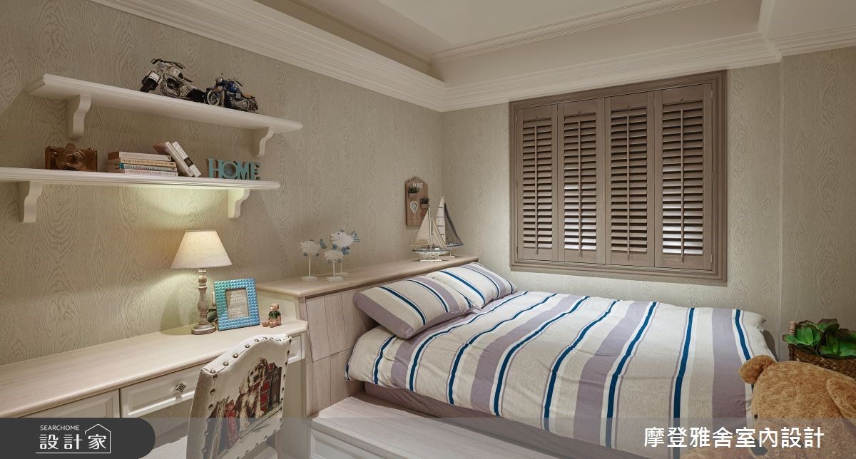 35坪老屋(16~30年)＿鄉村風臥室案例圖片＿摩登雅舍室內設計＿摩登雅舍_66 醫師夫妻的老屋翻新花香巴黎鄉村風訂製親子宅之17