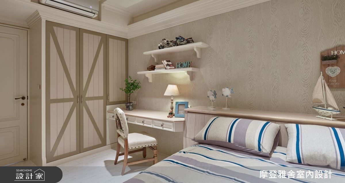 35坪老屋(16~30年)＿鄉村風臥室案例圖片＿摩登雅舍室內設計＿摩登雅舍_66 醫師夫妻的老屋翻新花香巴黎鄉村風訂製親子宅之19