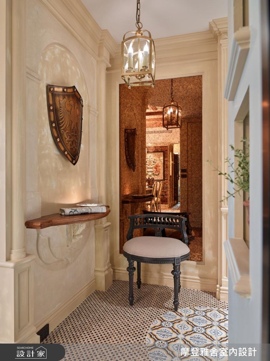 50坪新成屋(5年以下)＿鄉村風玄關案例圖片＿摩登雅舍室內設計＿摩登雅舍_67 醫師的高定古堡風格 收藏旅行的記憶之2