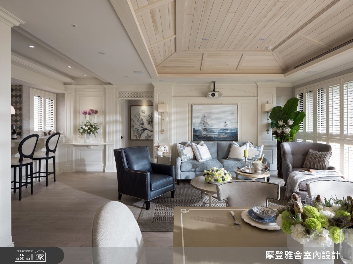 38坪新成屋(5年以下)＿美式風客廳案例圖片＿摩登雅舍室內設計＿摩登雅舍_69 優雅白色美式宅 × 海島風情度假宅之15