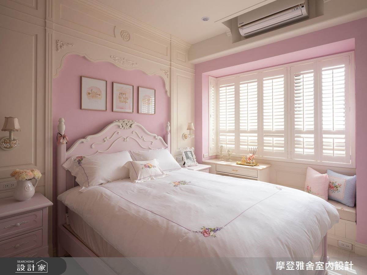 25坪新成屋(5年以下)＿鄉村風臥室案例圖片＿摩登雅舍室內設計＿摩登雅舍_70 繪本裡的馬卡龍粉紅鄉村風訂製宅之14