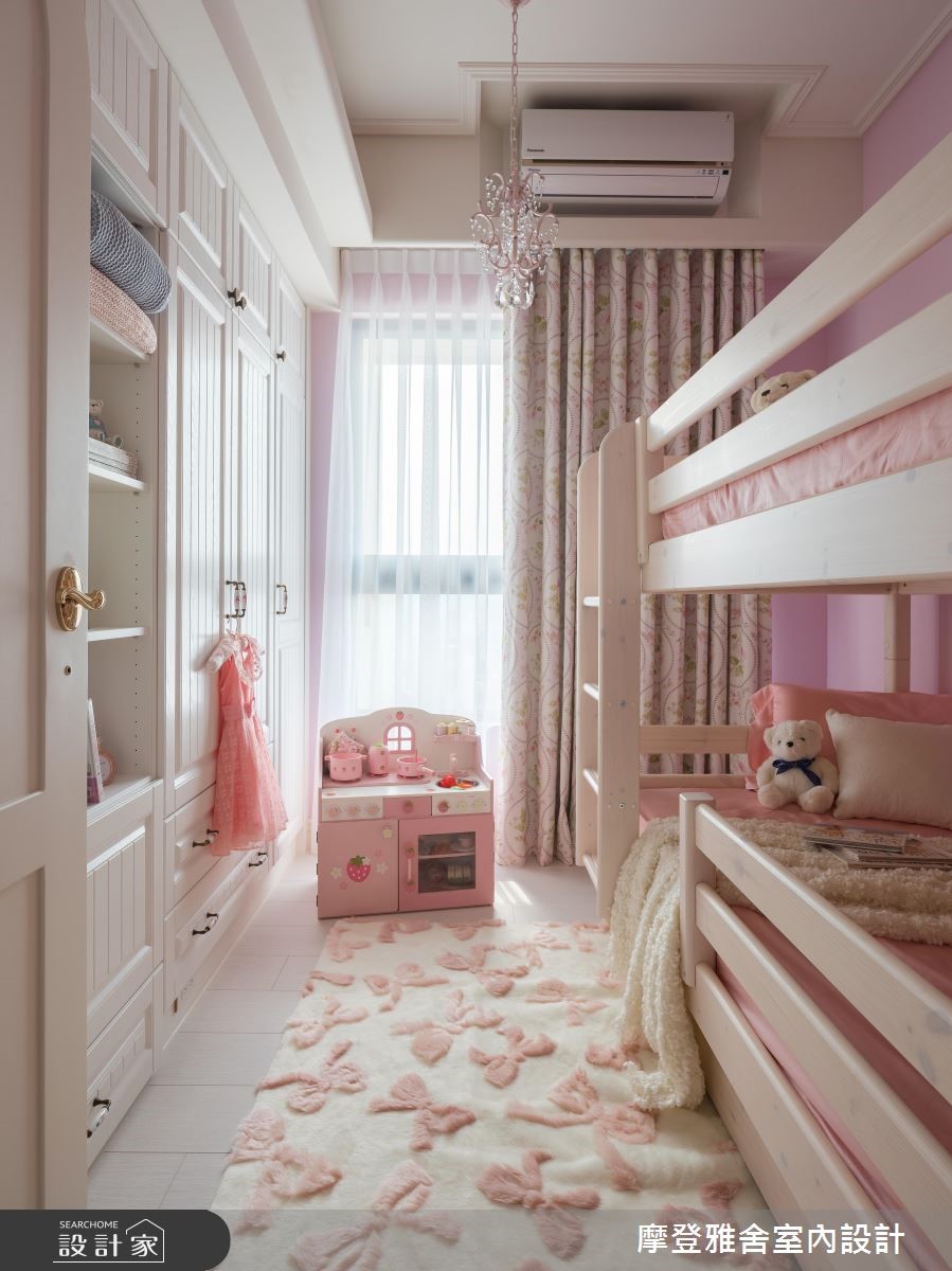 25坪新成屋(5年以下)＿鄉村風兒童房兒童房案例圖片＿摩登雅舍室內設計＿摩登雅舍_70 繪本裡的馬卡龍粉紅鄉村風訂製宅之12
