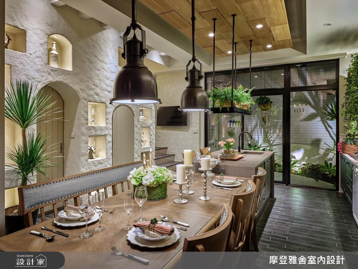 80坪中古屋(5~15年)＿美式風餐廳案例圖片＿摩登雅舍室內設計＿摩登雅舍_71 美式鄉村風別墅 壁爐×綠意花園的日常之15