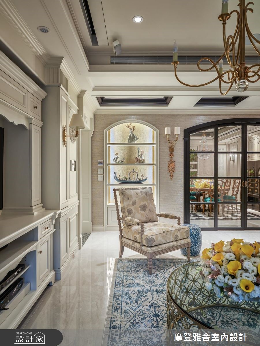 60坪中古屋(5~15年)＿混搭風客廳案例圖片＿摩登雅舍室內設計＿摩登雅舍_72 北市中古屋 醫師最愛專屬高級訂製歐式風情宅之9