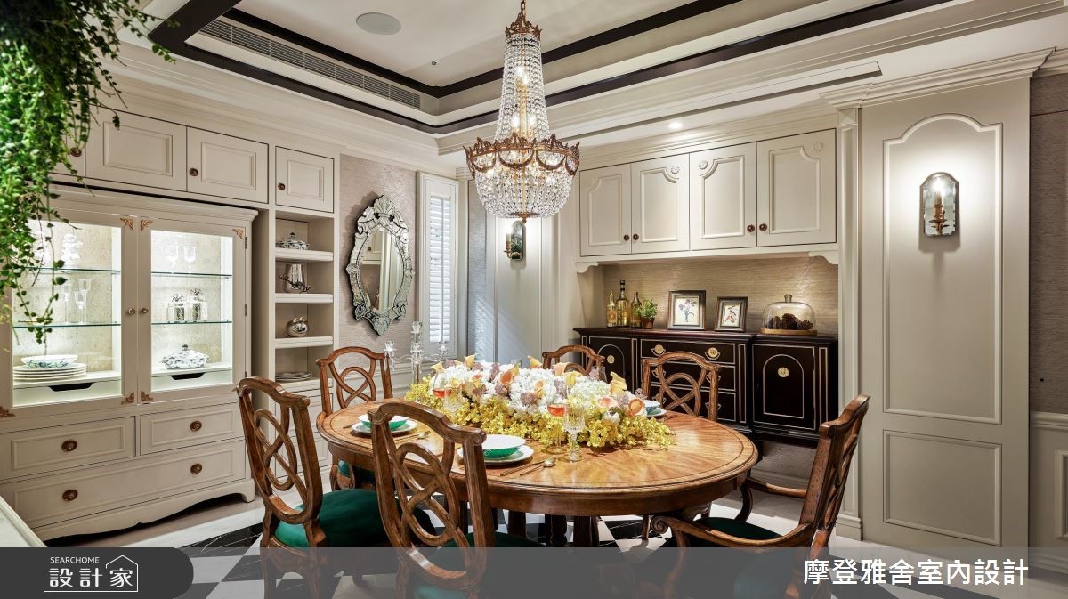 60坪中古屋(5~15年)＿混搭風餐廳案例圖片＿摩登雅舍室內設計＿摩登雅舍_72 北市中古屋 醫師最愛專屬高級訂製歐式風情宅之12