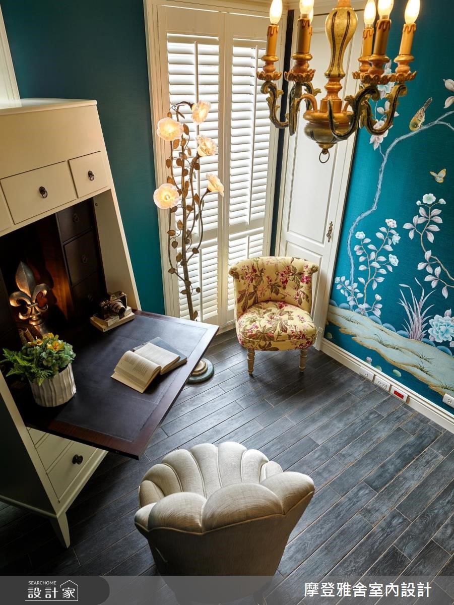 60坪中古屋(5~15年)＿混搭風書房案例圖片＿摩登雅舍室內設計＿摩登雅舍_72 北市中古屋 醫師最愛專屬高級訂製歐式風情宅之24