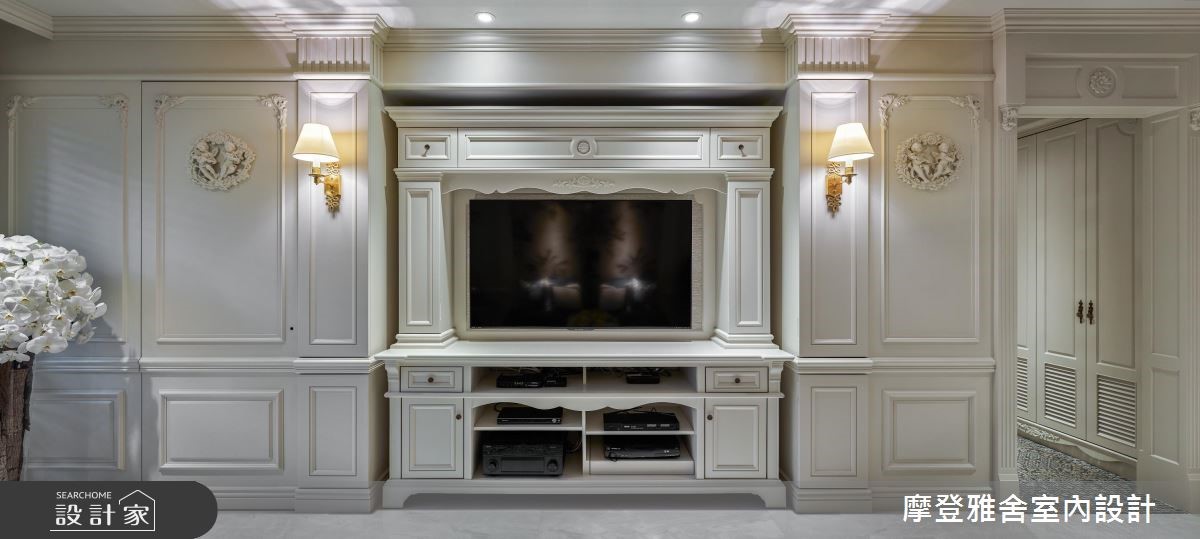 60坪中古屋(5~15年)＿混搭風客廳案例圖片＿摩登雅舍室內設計＿摩登雅舍_72 北市中古屋 醫師最愛專屬高級訂製歐式風情宅之5