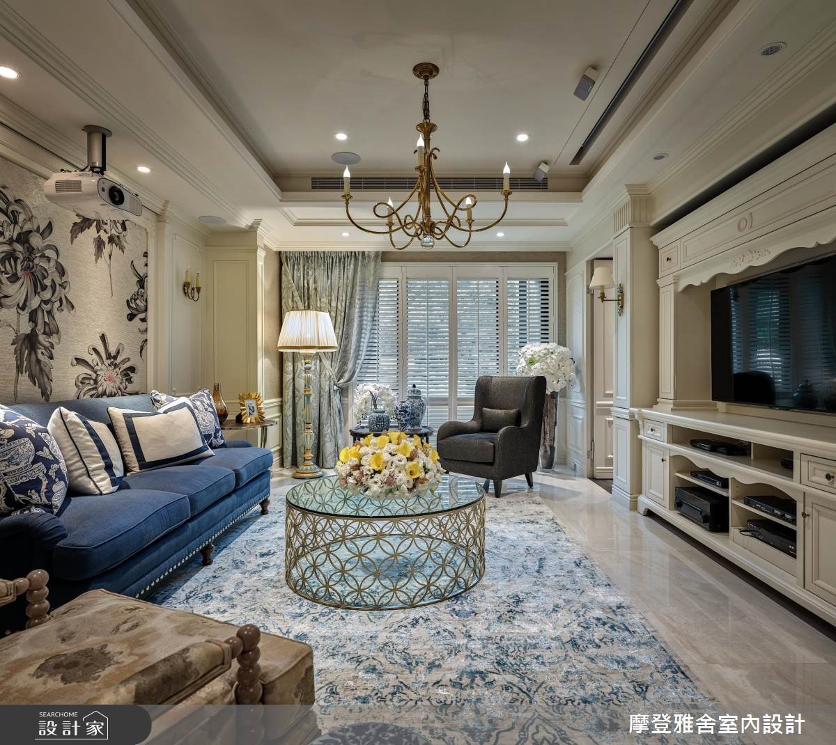 60坪中古屋(5~15年)＿混搭風客廳案例圖片＿摩登雅舍室內設計＿摩登雅舍_72 北市中古屋 醫師最愛專屬高級訂製歐式風情宅之2