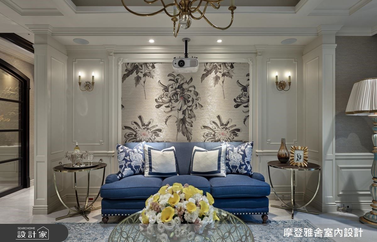 60坪中古屋(5~15年)＿混搭風客廳案例圖片＿摩登雅舍室內設計＿摩登雅舍_72 北市中古屋 醫師最愛專屬高級訂製歐式風情宅之10