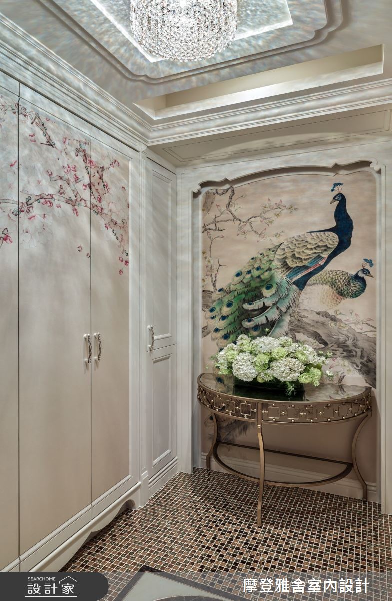 80坪老屋(16~30年)＿新古典玄關案例圖片＿摩登雅舍室內設計＿摩登雅舍_73 老屋翻新粉色系新古典 寶貝媽咪圓夢住進城堡度假宅之1