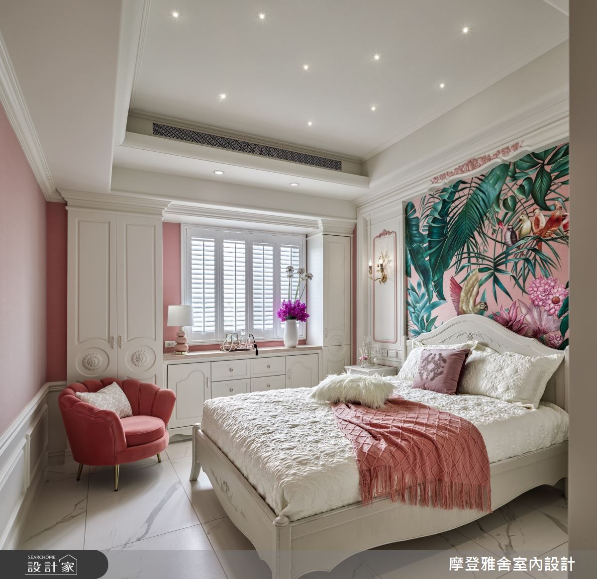 80坪老屋(16~30年)＿新古典臥室案例圖片＿摩登雅舍室內設計＿摩登雅舍_73 老屋翻新粉色系新古典 寶貝媽咪圓夢住進城堡度假宅之29