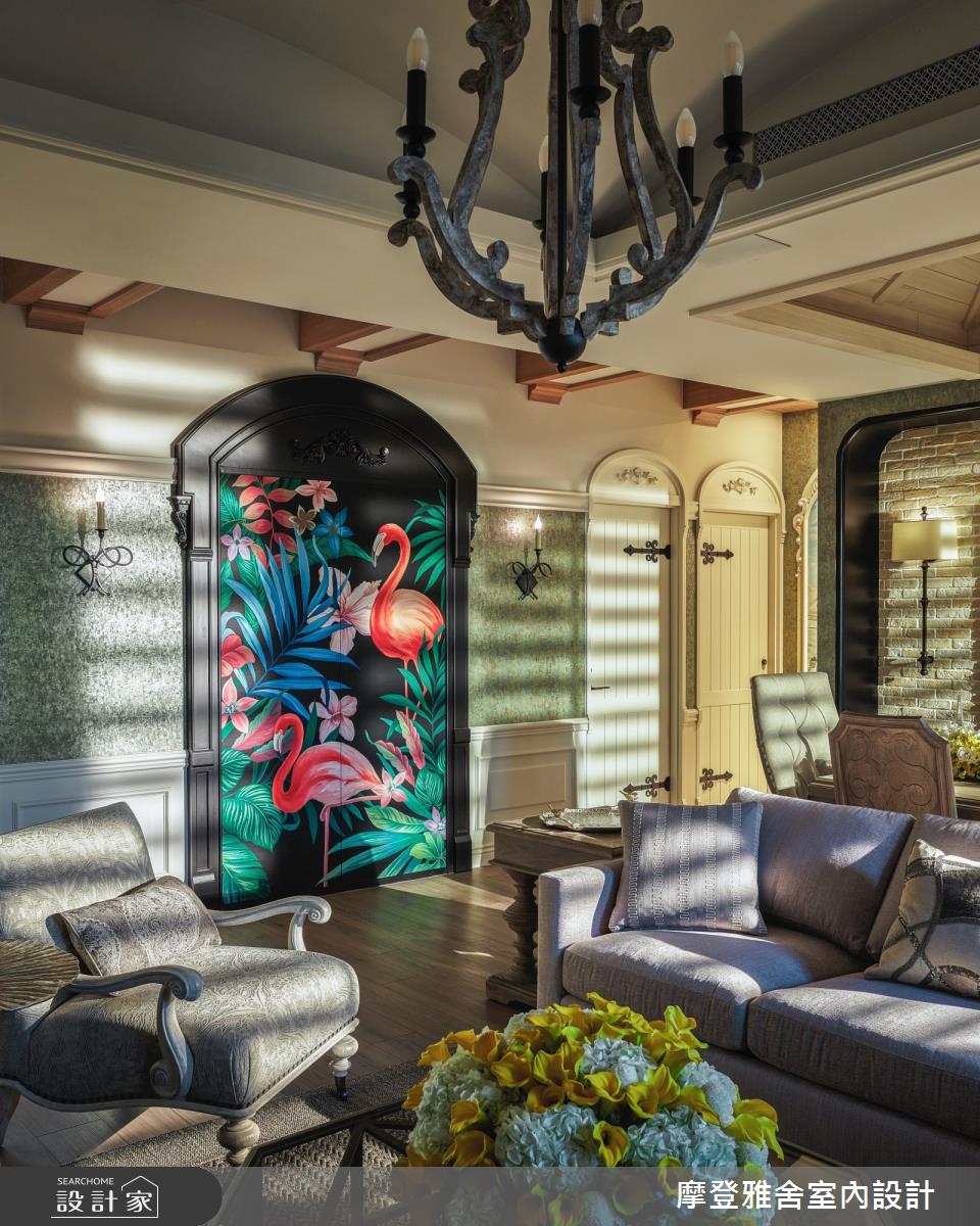 45坪新成屋(5年以下)＿鄉村風客廳案例圖片＿摩登雅舍室內設計＿摩登雅舍_74 森林古堡鄉村風 在家就像在歐洲度假之10