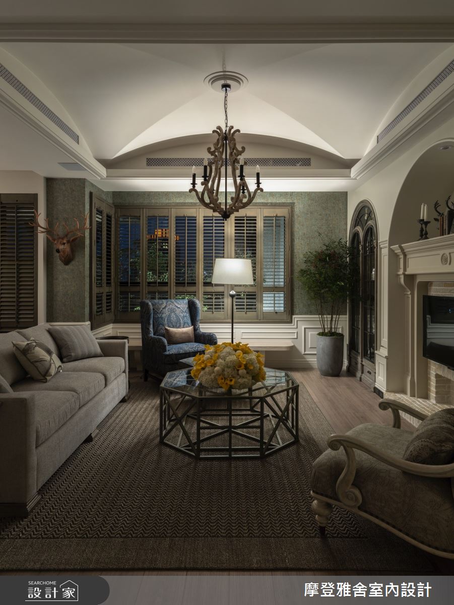 45坪新成屋(5年以下)＿鄉村風客廳案例圖片＿摩登雅舍室內設計＿摩登雅舍_74 森林古堡鄉村風 在家就像在歐洲度假之8