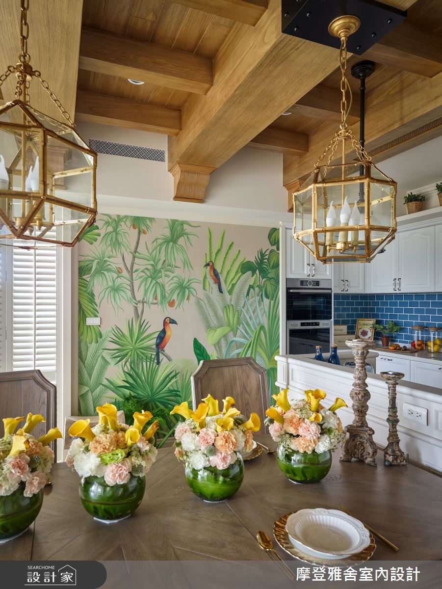80坪中古屋(5~15年)＿鄉村風餐廳案例圖片＿摩登雅舍室內設計＿摩登雅舍_75 中古屋翻新空中花園 高級訂製無國界度假風Villa宅邸之9