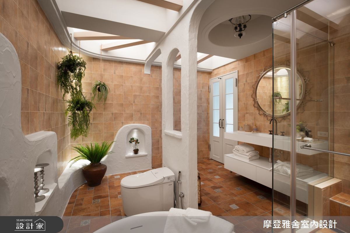 80坪中古屋(5~15年)＿鄉村風浴室案例圖片＿摩登雅舍室內設計＿摩登雅舍_75 中古屋翻新空中花園 高級訂製無國界度假風Villa宅邸之16
