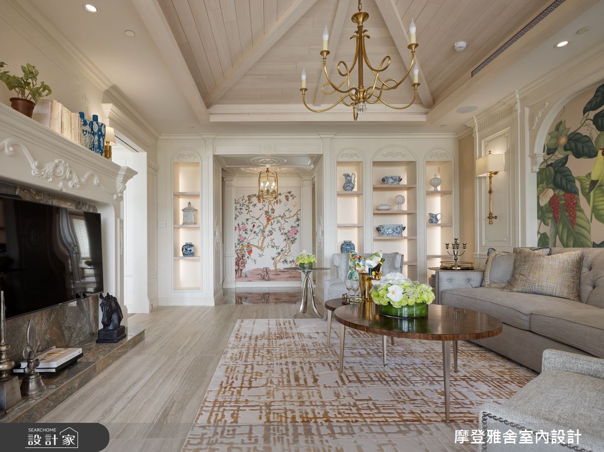 80坪中古屋(5~15年)＿鄉村風客廳案例圖片＿摩登雅舍室內設計＿摩登雅舍_75 中古屋翻新空中花園 高級訂製無國界度假風Villa宅邸之19