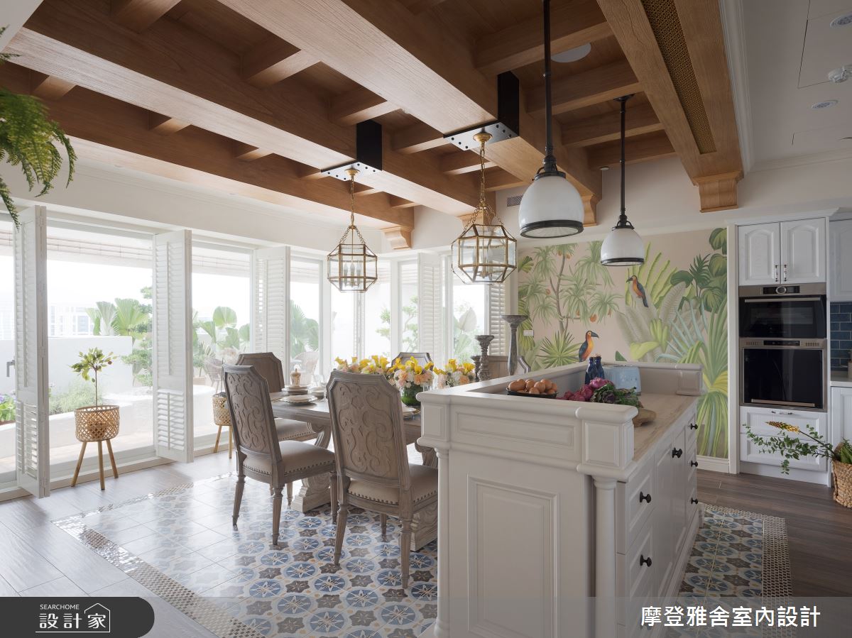 80坪中古屋(5~15年)＿鄉村風餐廳案例圖片＿摩登雅舍室內設計＿摩登雅舍_75 中古屋翻新空中花園 高級訂製無國界度假風Villa宅邸之27