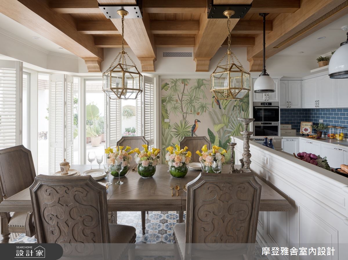 80坪中古屋(5~15年)＿鄉村風餐廳案例圖片＿摩登雅舍室內設計＿摩登雅舍_75 中古屋翻新空中花園 高級訂製無國界度假風Villa宅邸之28