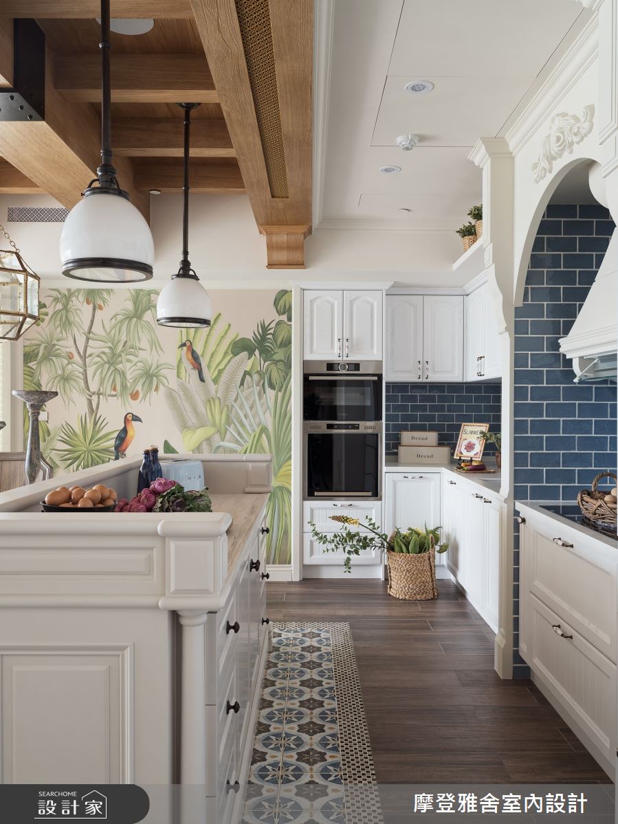 80坪中古屋(5~15年)＿鄉村風廚房吧檯案例圖片＿摩登雅舍室內設計＿摩登雅舍_75 中古屋翻新空中花園 高級訂製無國界度假風Villa宅邸之29