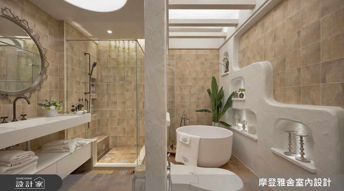 80坪中古屋(5~15年)＿鄉村風浴室案例圖片＿摩登雅舍室內設計＿摩登雅舍_75 中古屋翻新空中花園 高級訂製無國界度假風Villa宅邸之37