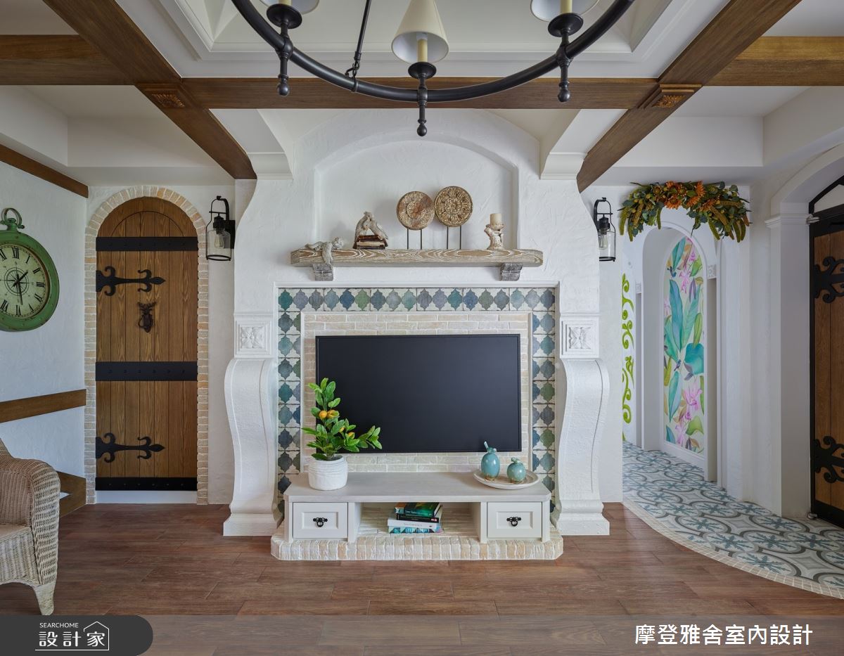 80坪老屋(16~30年)＿鄉村風客廳案例圖片＿摩登雅舍室內設計＿摩登雅舍_77 老屋主再委託翻新透天起家厝 鄉村風地中海別墅在家渡假之3