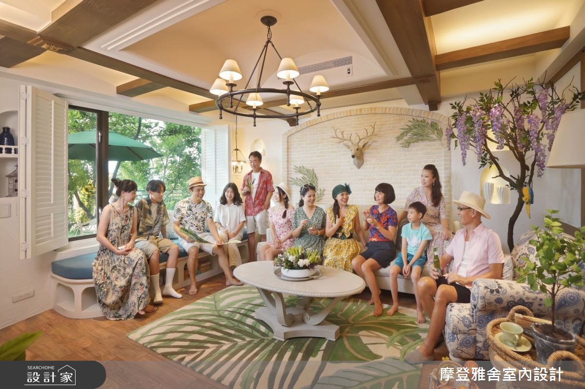 80坪老屋(16~30年)＿鄉村風客廳臥榻案例圖片＿摩登雅舍室內設計＿摩登雅舍_77 老屋主再委託翻新透天起家厝 鄉村風地中海別墅在家渡假之26