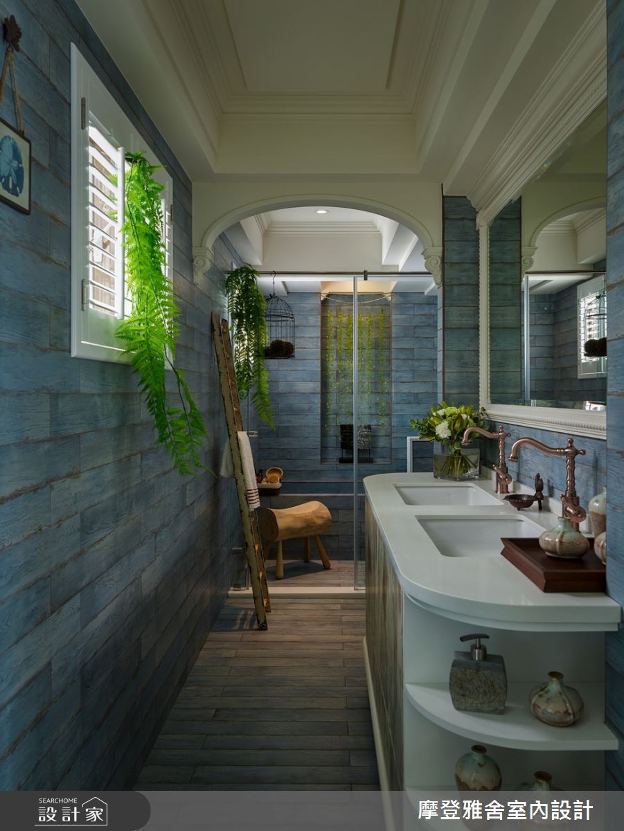 80坪老屋(16~30年)＿鄉村風浴室案例圖片＿摩登雅舍室內設計＿摩登雅舍_77 老屋主再委託翻新透天起家厝 鄉村風地中海別墅在家渡假之25