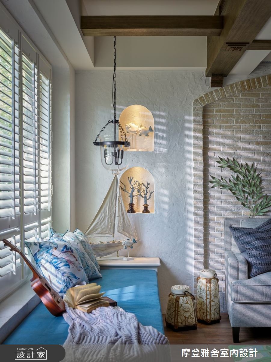 80坪老屋(16~30年)＿鄉村風臥榻案例圖片＿摩登雅舍室內設計＿摩登雅舍_77 老屋主再委託翻新透天起家厝 鄉村風地中海別墅在家渡假之7