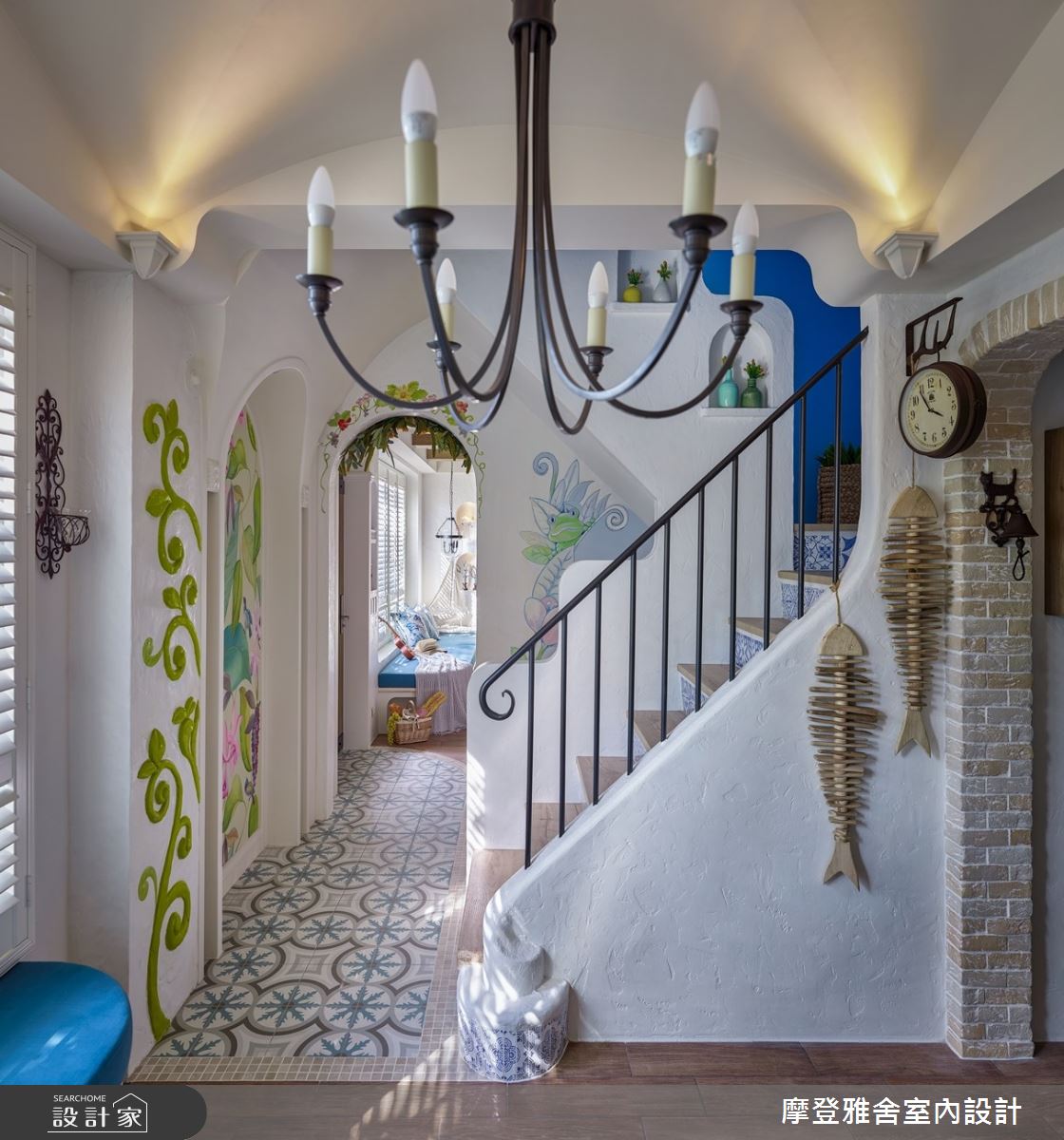 80坪老屋(16~30年)＿鄉村風走廊案例圖片＿摩登雅舍室內設計＿摩登雅舍_77 老屋主再委託翻新透天起家厝 鄉村風地中海別墅在家渡假之11