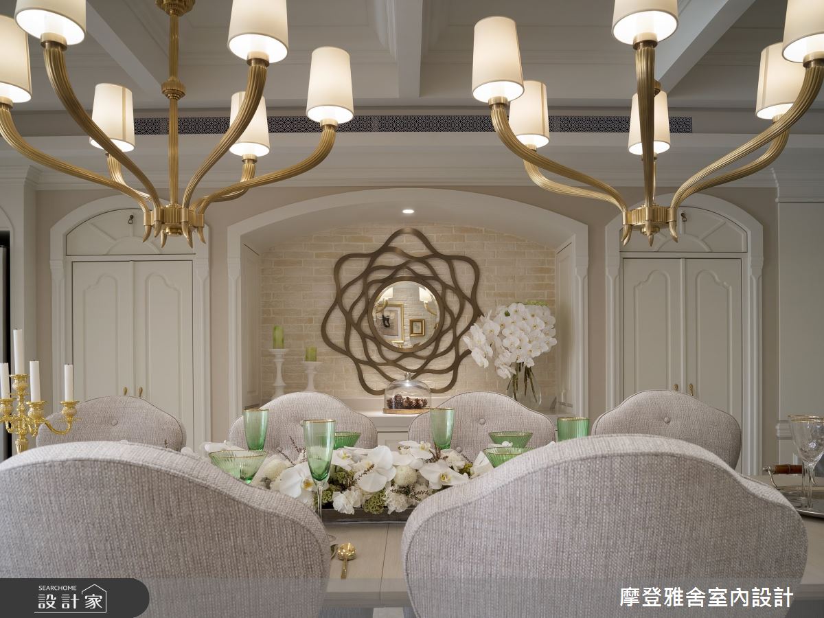 100坪中古屋(5~15年)＿新古典餐廳案例圖片＿摩登雅舍室內設計＿摩登雅舍_78 鐵粉姊妹愛的禮物 百坪中古屋翻新奶油白新古典飯店宅之14