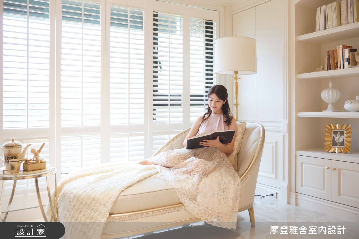 100坪中古屋(5~15年)＿新古典案例圖片＿摩登雅舍室內設計＿摩登雅舍_78 鐵粉姊妹愛的禮物 百坪中古屋翻新奶油白新古典飯店宅之35