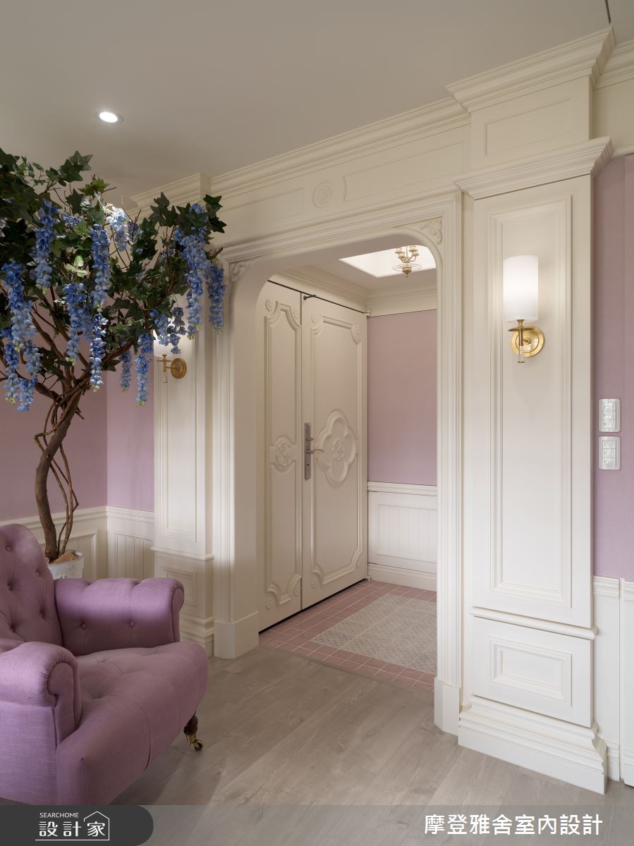 58坪新成屋(5年以下)＿鄉村風玄關案例圖片＿摩登雅舍室內設計＿摩登雅舍_80紫藤花鄉村風城堡之6