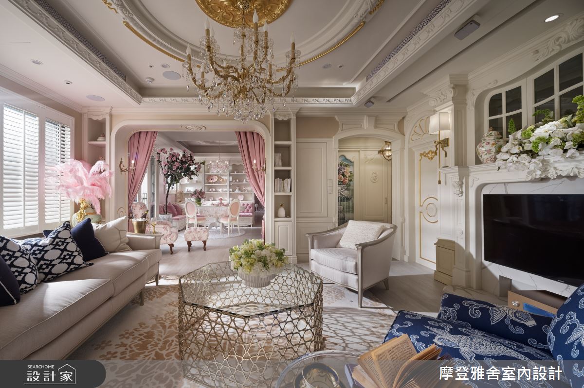 50坪中古屋(5~15年)＿新古典客廳案例圖片＿摩登雅舍室內設計＿摩登雅舍_81屋主三次合作高定新古典藝術殿堂巴黎凡爾賽風格宅邸之45