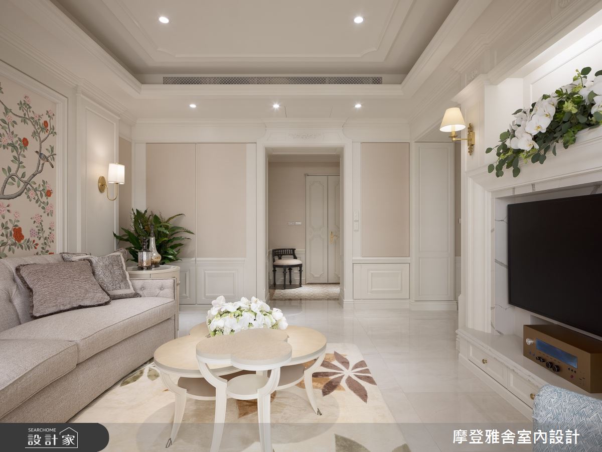 45坪老屋(16~30年)＿美式風客廳案例圖片＿摩登雅舍室內設計＿摩登雅舍_83尊榮退休生活 輕奢歐美系飯店宅之7