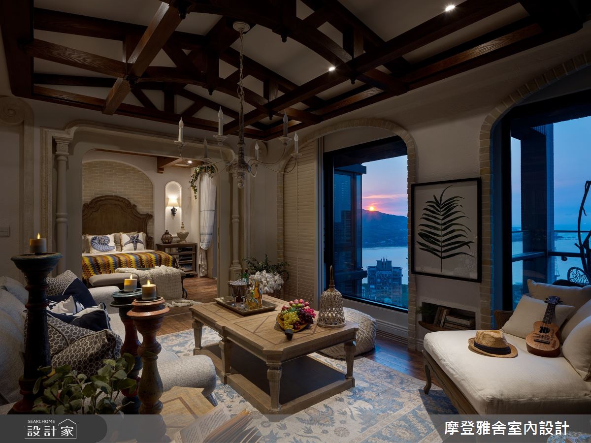 38坪新成屋(5年以下)＿南洋風客廳案例圖片＿摩登雅舍室內設計＿摩登雅舍_84第三次合作西班牙風格濱海豪華度假宅之24