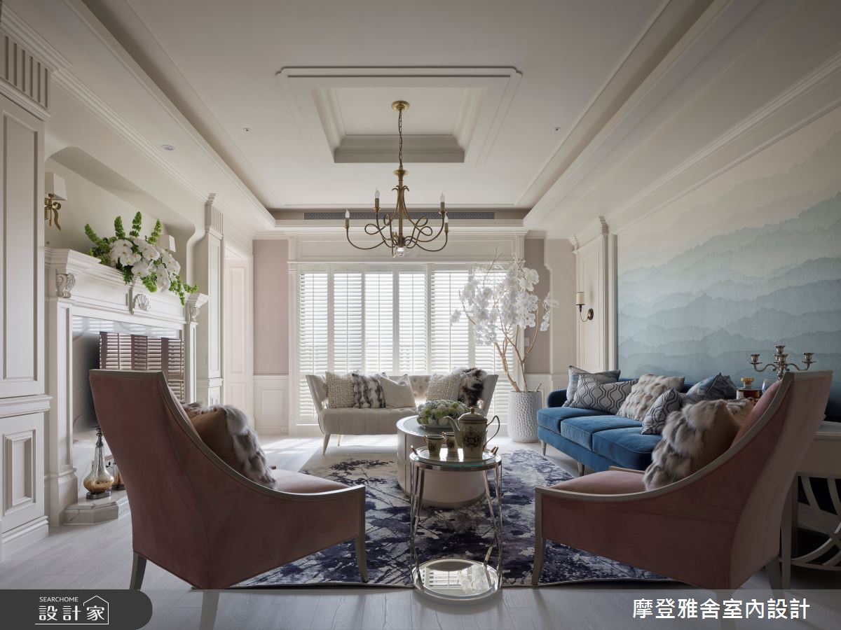 65坪新成屋(5年以下)＿法式風客廳案例圖片＿摩登雅舍室內設計＿摩登雅舍_85王者之香高定輕奢美式豪邸之2