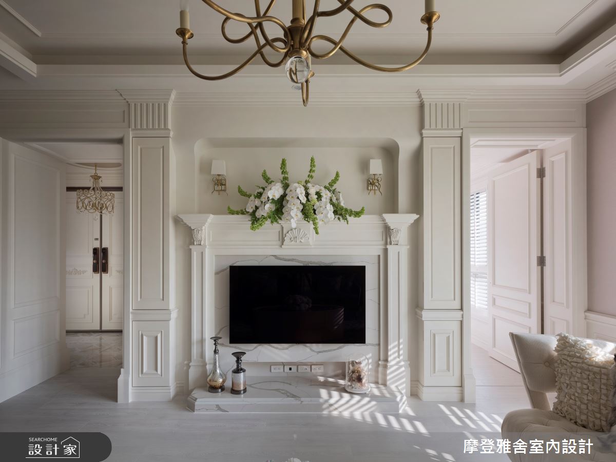 65坪新成屋(5年以下)＿法式風客廳案例圖片＿摩登雅舍室內設計＿摩登雅舍_85王者之香高定輕奢美式豪邸之8