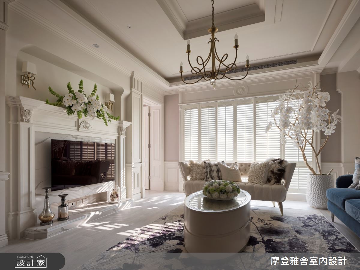 65坪新成屋(5年以下)＿法式風客廳案例圖片＿摩登雅舍室內設計＿摩登雅舍_85王者之香高定輕奢美式豪邸之9