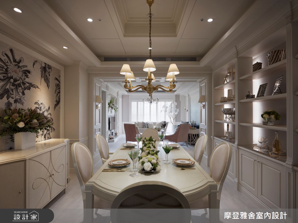 65坪新成屋(5年以下)＿法式風餐廳案例圖片＿摩登雅舍室內設計＿摩登雅舍_85王者之香高定輕奢美式豪邸之13