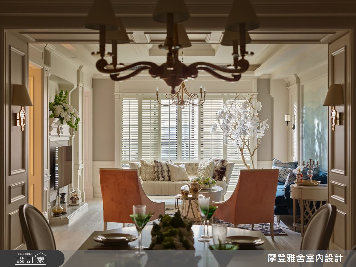 65坪新成屋(5年以下)＿法式風客廳案例圖片＿摩登雅舍室內設計＿摩登雅舍_85王者之香高定輕奢美式豪邸之29
