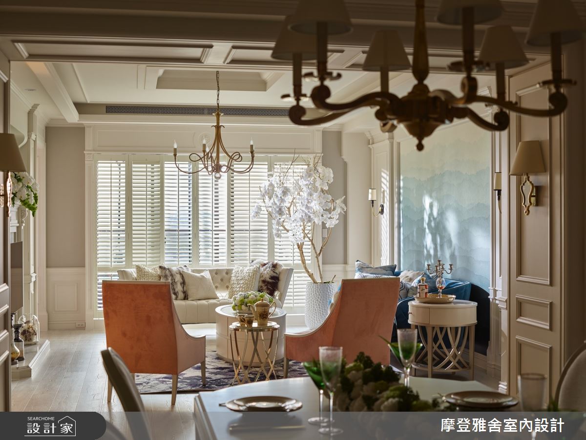65坪新成屋(5年以下)＿法式風客廳案例圖片＿摩登雅舍室內設計＿摩登雅舍_85王者之香高定輕奢美式豪邸之30