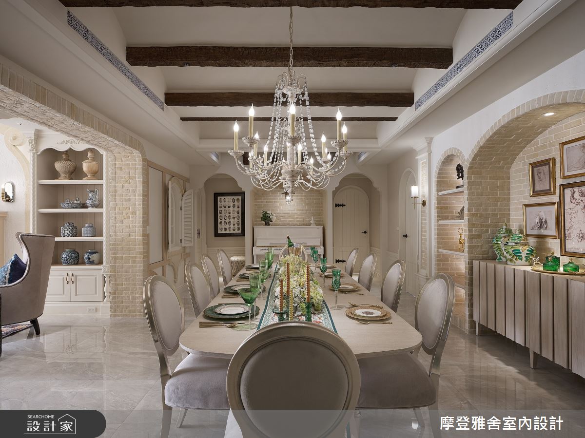 120坪老屋(16~30年)＿異國風餐廳案例圖片＿摩登雅舍室內設計＿摩登雅舍_86老屋翻新百坪豪邸歐式度假莊園之12