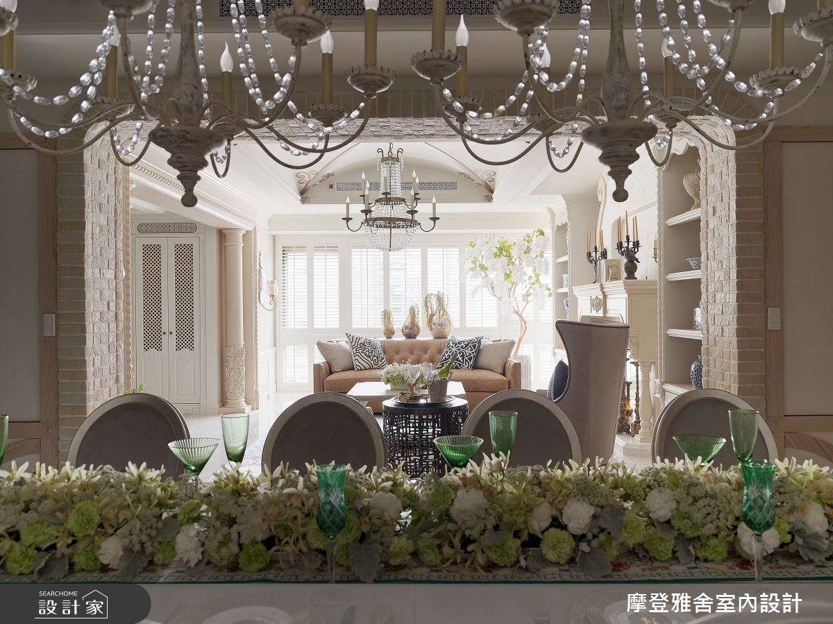 120坪老屋(16~30年)＿異國風客廳餐廳案例圖片＿摩登雅舍室內設計＿摩登雅舍_86老屋翻新百坪豪邸歐式度假莊園之18