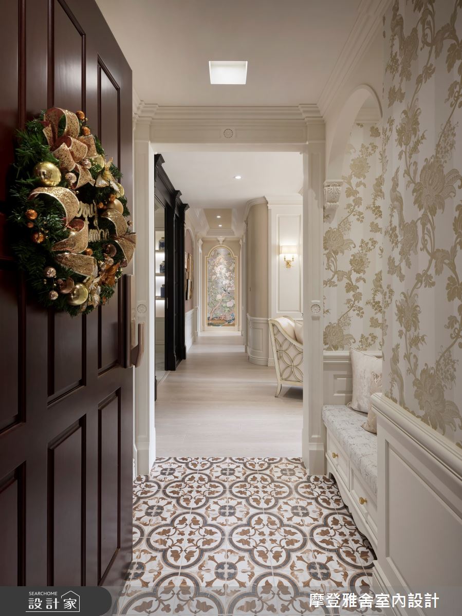 45坪老屋(16~30年)＿新古典玄關走廊案例圖片＿摩登雅舍室內設計＿摩登雅舍_87老屋翻新法式輕洛可可風精品飯店宅之1