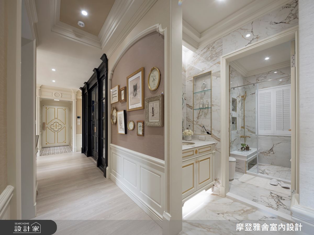 45坪老屋(16~30年)＿新古典浴室走廊案例圖片＿摩登雅舍室內設計＿摩登雅舍_87老屋翻新法式輕洛可可風精品飯店宅之18