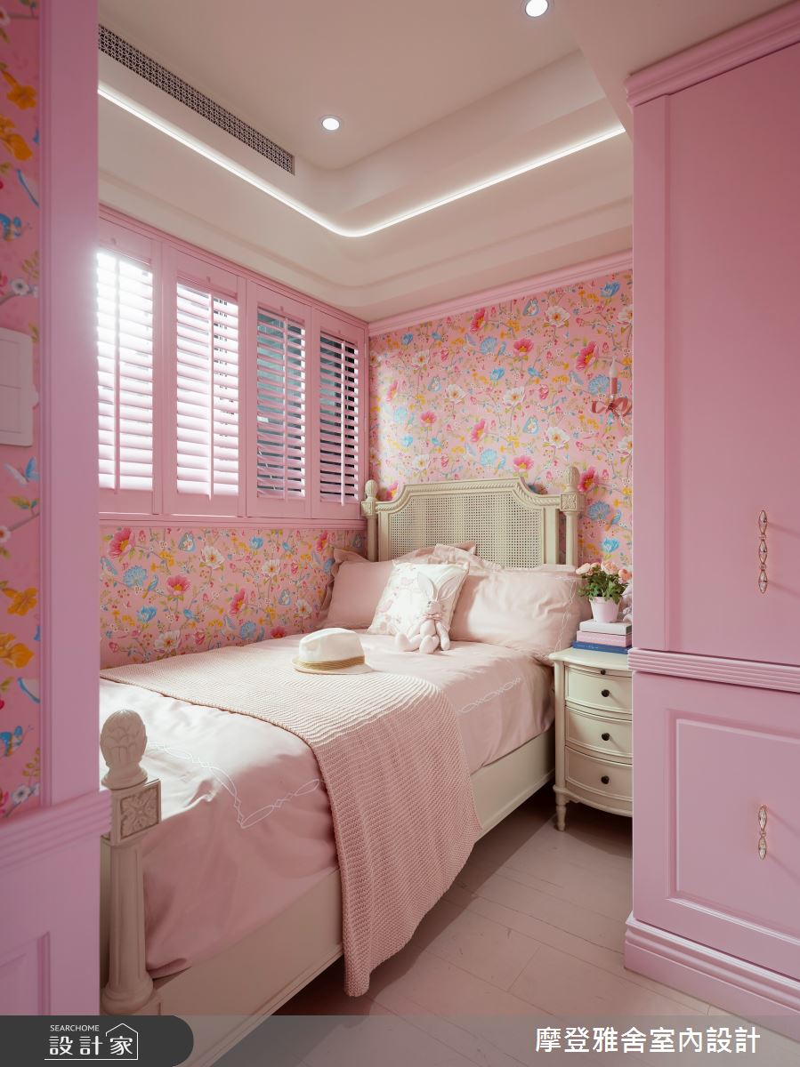 13坪新成屋(5年以下)＿新古典臥室案例圖片＿摩登雅舍室內設計＿摩登雅舍_88 芭比公主粉紅城堡輕奢古典度假宅之15