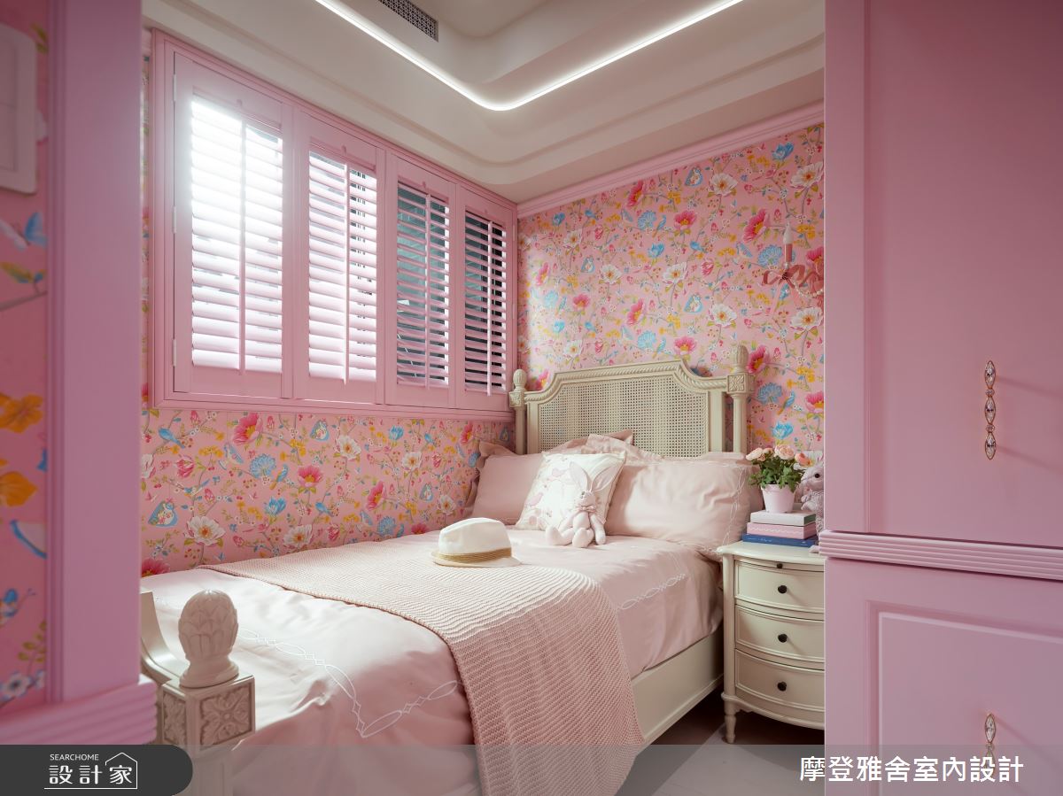 13坪新成屋(5年以下)＿新古典臥室案例圖片＿摩登雅舍室內設計＿摩登雅舍_88 芭比公主粉紅城堡輕奢古典度假宅之16