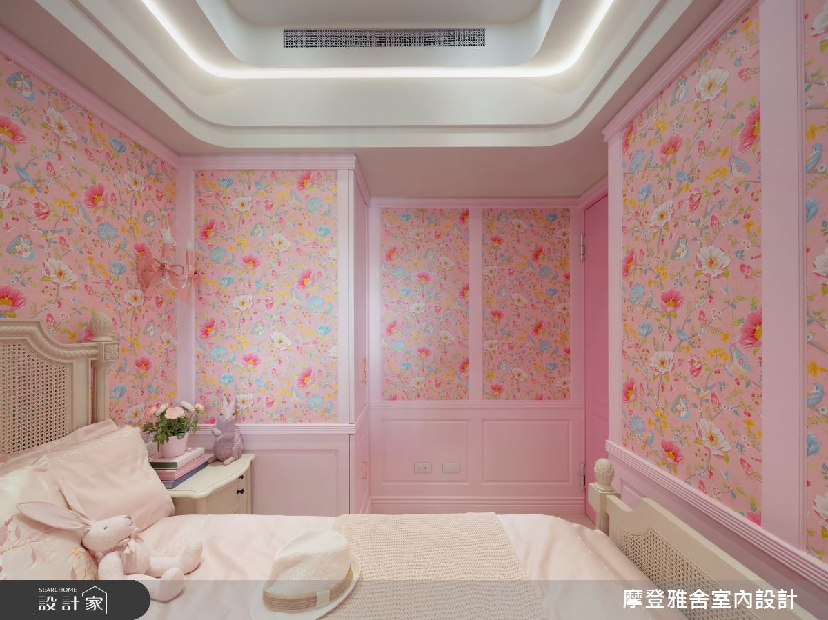 13坪新成屋(5年以下)＿新古典臥室案例圖片＿摩登雅舍室內設計＿摩登雅舍_88 芭比公主粉紅城堡輕奢古典度假宅之17