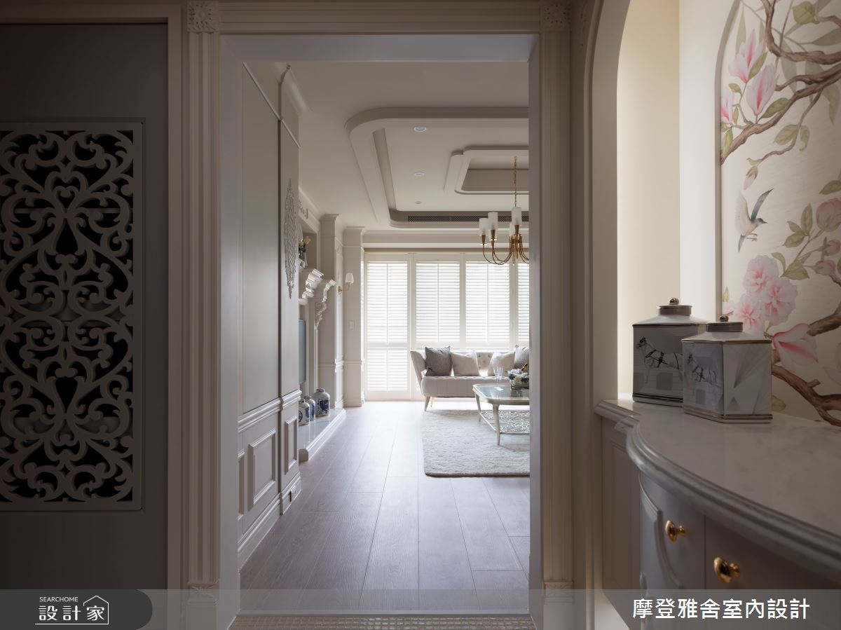 70坪中古屋(5~15年)＿新古典玄關客廳案例圖片＿摩登雅舍室內設計＿摩登雅舍_89第5次合作 老屋翻新優雅新古典精品豪邸之4